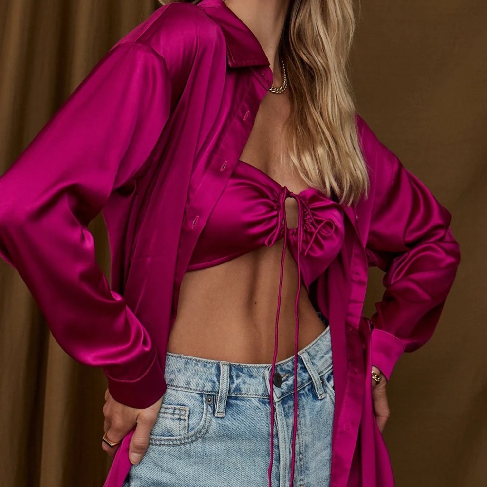 ST. BARTHS FUCHSIA CROP TOP
